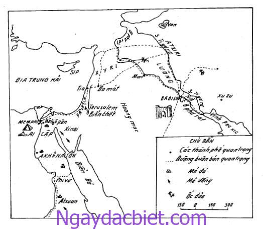 Bản đồ Ai Cập - Lưỡng Hà cổ