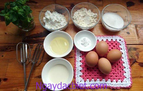 Những nguyên liệu cần chuẩn bị khi làm bánh bông lan trứng muối sốt phô mai