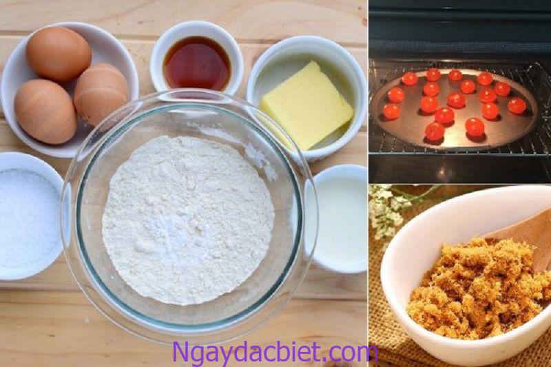 Những nguyên liệu cần chuẩn bị cho món bánh bông lan trứng muối bằng lò nướng