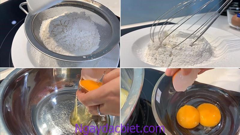 Trộn bột làm bánh để các nguyên liệu hòa quyện vào nhau
